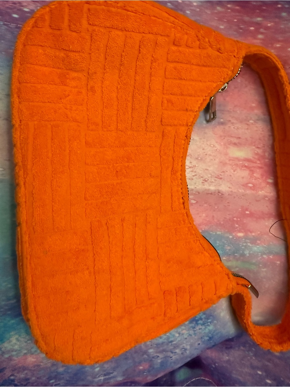 Cape Robbin Vibrant Orange Textured Ankle Boots with Matching Shoulder Bag - Picture 8 of 11